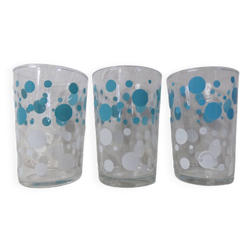 3 verres gondolo sérigraphie Vintage