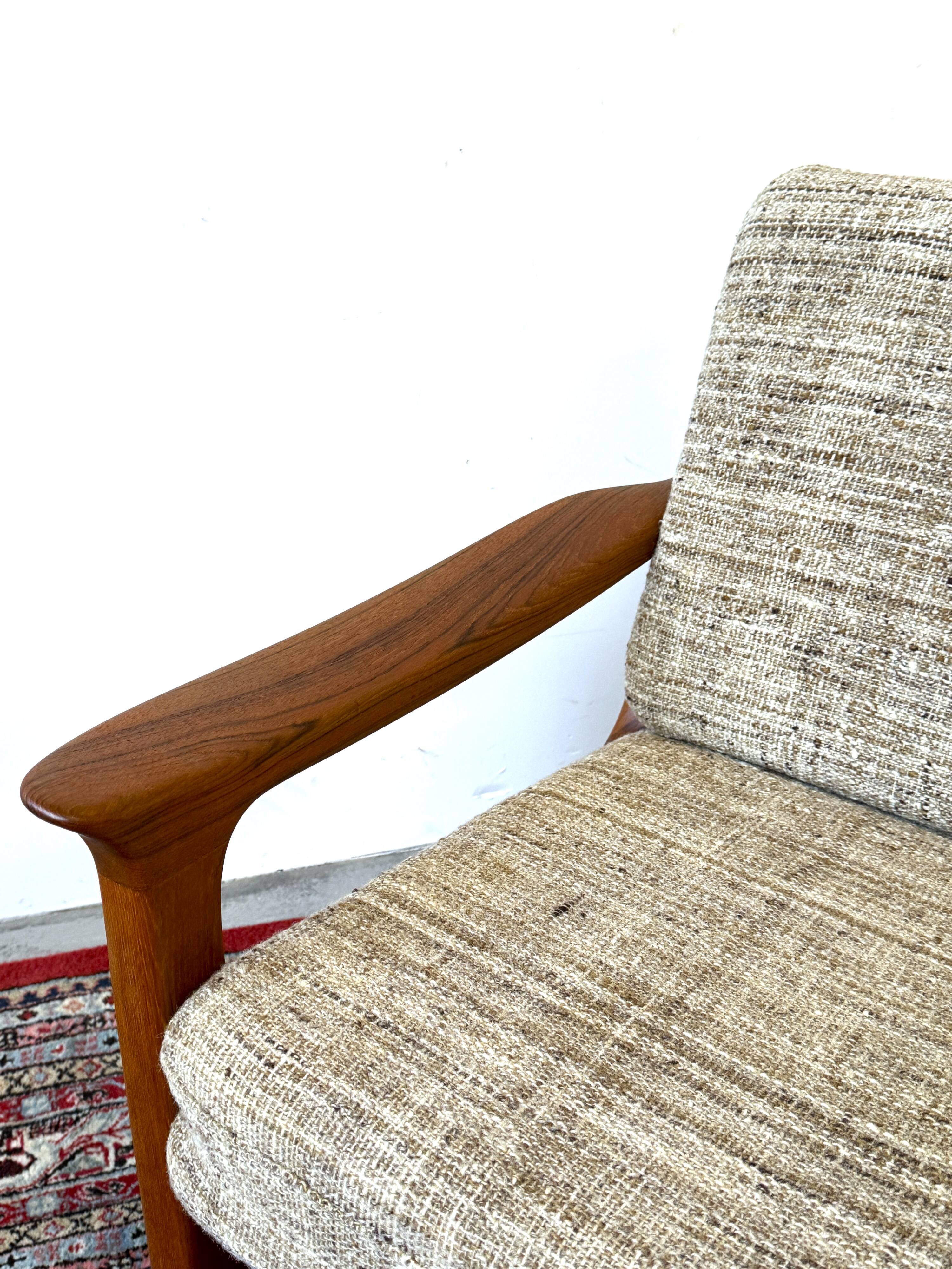Teak armchair, design j.kristensen, denmark 1960s, vintage