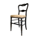Napoleon III chair in black wood and beige skaï