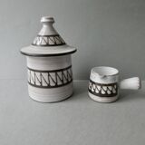 Ceramic sugar bowl and creamer by Emile Masson Vallauris, 1960s