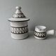 Ceramic sugar bowl and creamer by Emile Masson Vallauris, 1960s