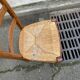 6 solid wood straw-seated Louis Philippe chairs, oak, 20th century.