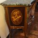 Exquisite Louis XV Style Bombé Commode with Musical Marquetry & Marble