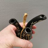 Wall-mounted vase for three small flowers by Loholt ceramics Denmark 70-80s