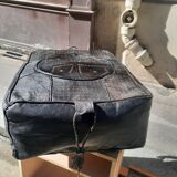 Vintage leather pouf