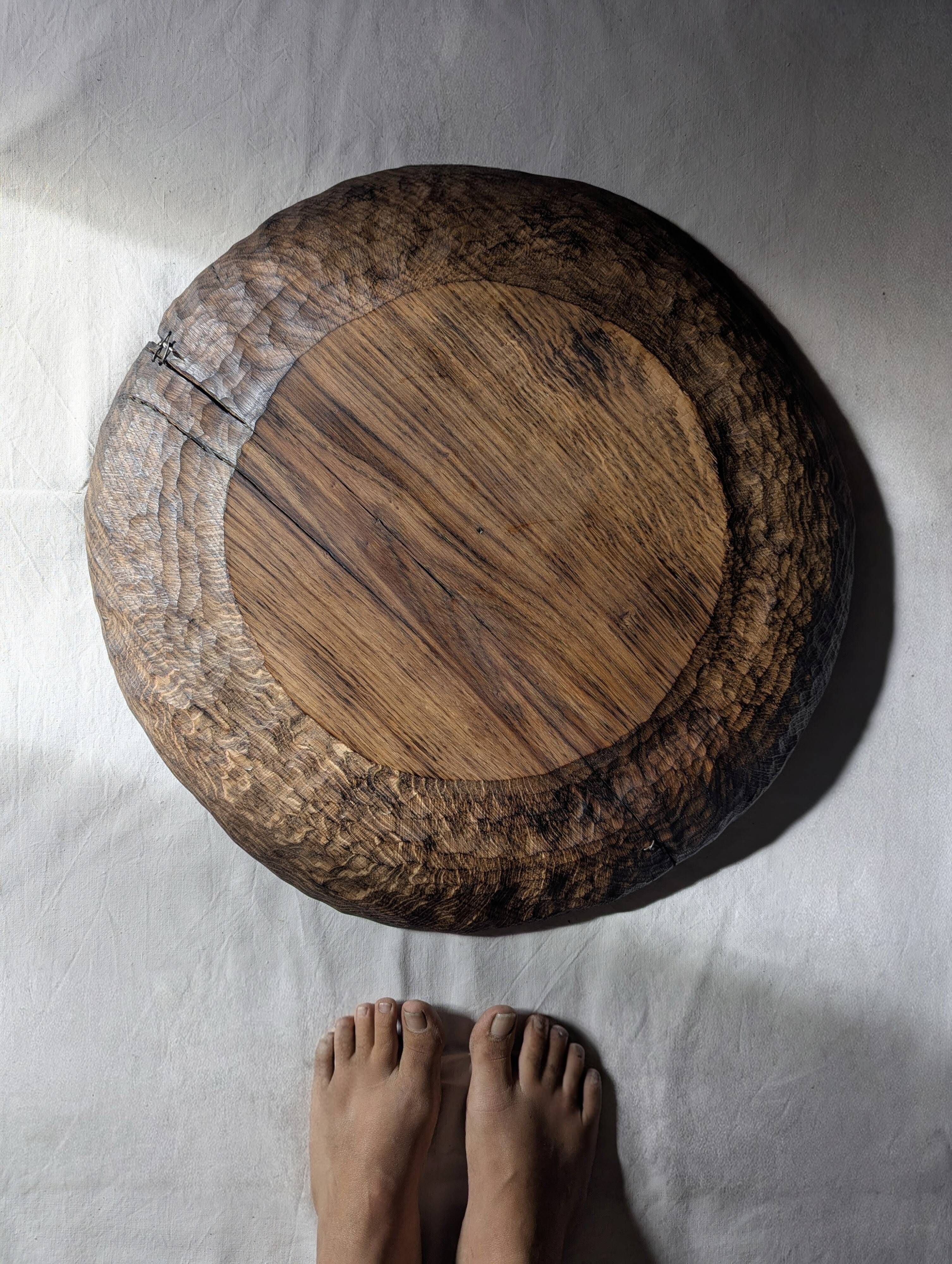 Carved oak plate