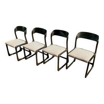 Lot de 4 Chaises Baumann traineau