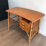 Rattan desk around 1970