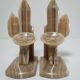 Pair of vintage Mexican cactus onyx bookends