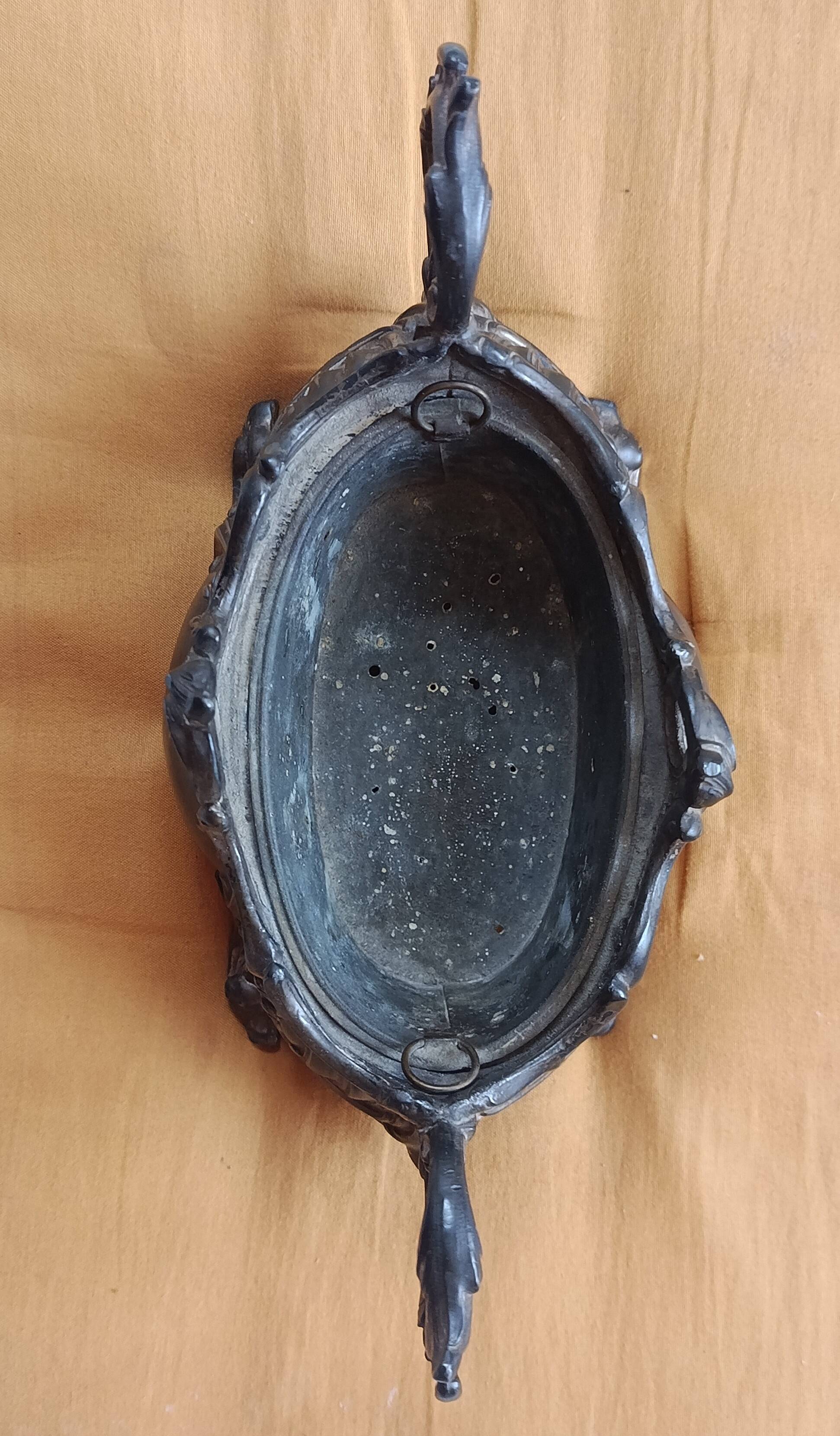 TABLE JARDINIERE XIX cast iron Louis XV Rococo style with tin container