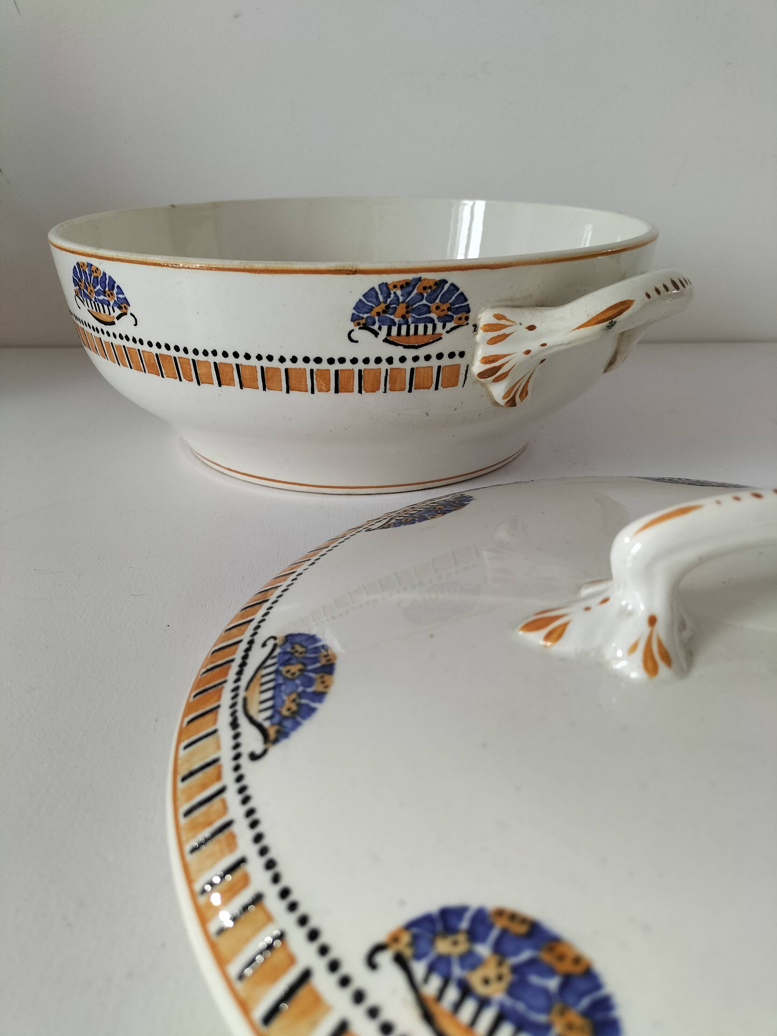 Art Deco Longwy earthenware soup tureen