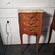 Louis XV style curved bedside table in marquetry