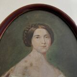 Watercolor on paper, early 20th century, portrait of a woman from the early 19th century