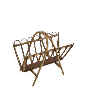 Rattan magazine rack