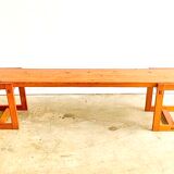 Edvin Helseth pine bench model Trybo, for the Trysil ski resort, Norway, 1964