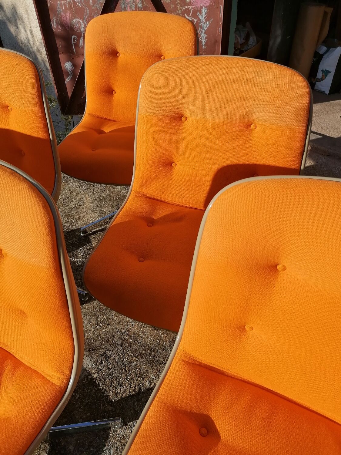 Set of 4 vintage Steelcase Strafor office chairs by Randall Buck.