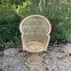 Set of 3 vintage rattan armchairs