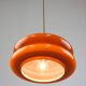 Mid-century italian brass and glass pendant lamp