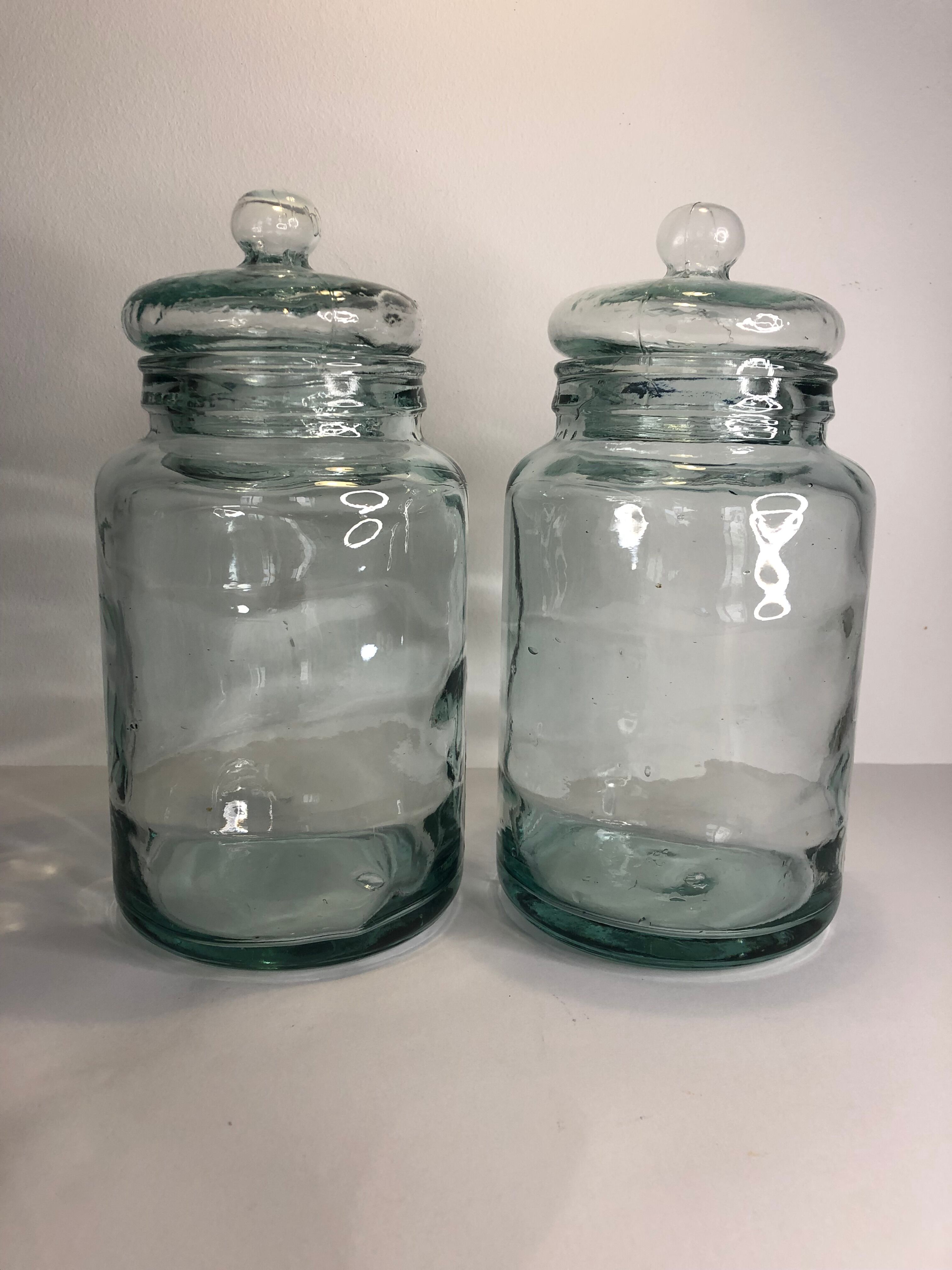 Pair of glass jars