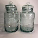 Pair of glass jars