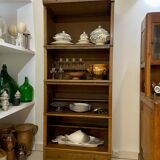 Dark wood display case 4 compartments and 1 drawer