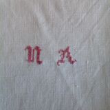 5 serviettes en coton dammasè monogrammees NA