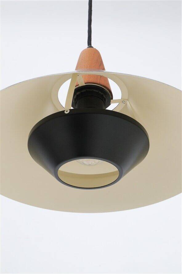 Set of 2 black mid-century pendant lamps by Elfi / 1960s / 1970s / Danish modern design