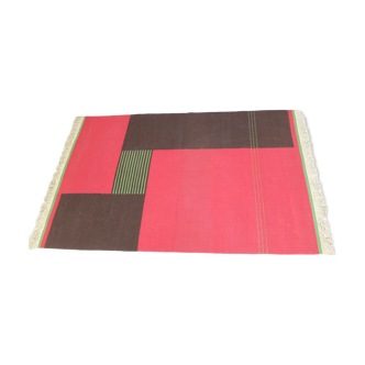 Tapis modernsite géométrique tchécoslovaque mid-century 200x315cm