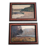 Paire de peintures - paysages