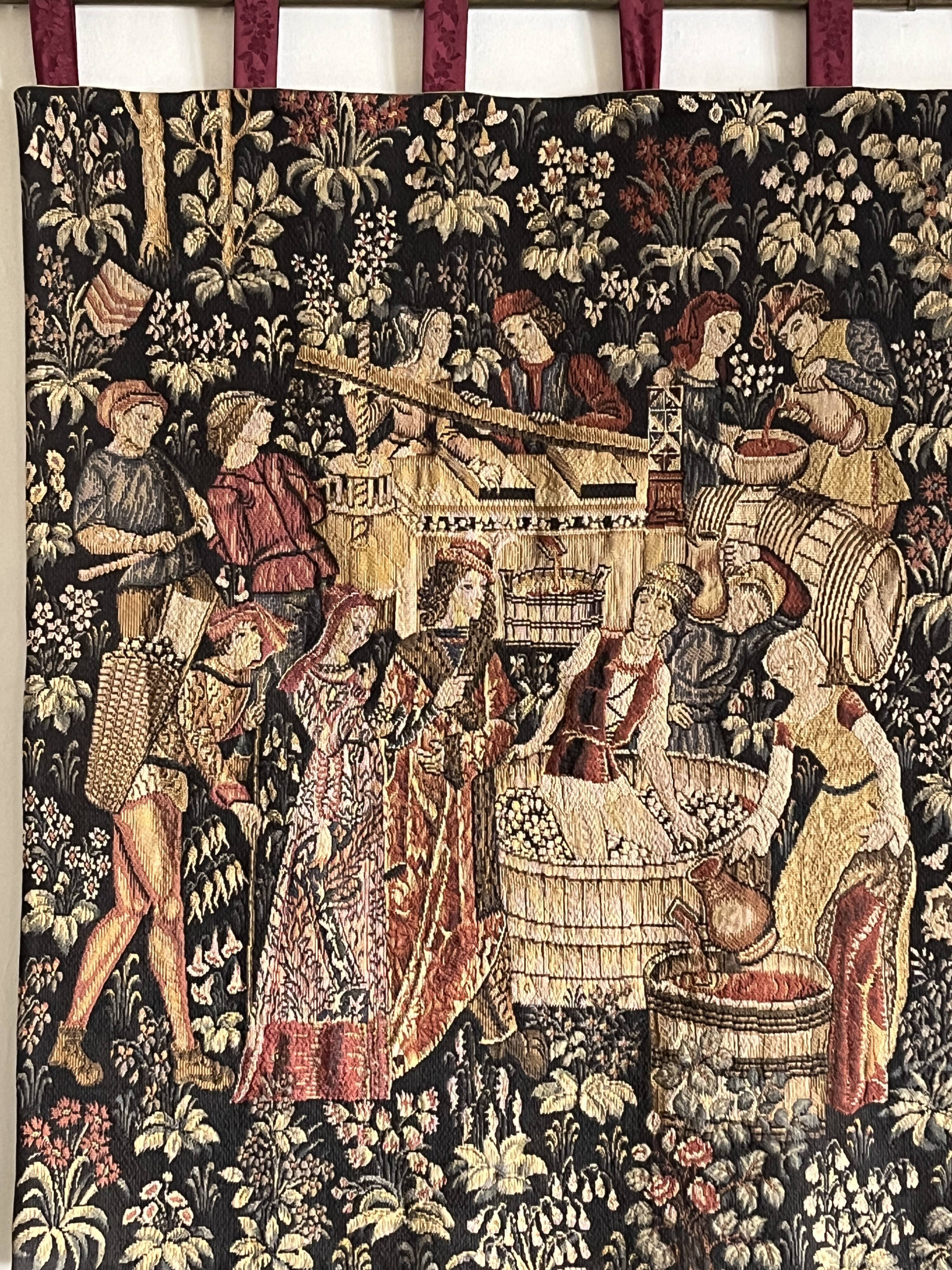 Halluin tapestry, important medieval scene, 20th century certificate