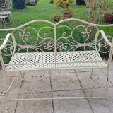 Wrought iron garden bench