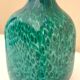 White multi-layer blown glass bottle vase with blue and green inclusions