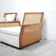 Fauteuil vintage en bois et cannage