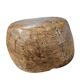 A substantial hand-hewn wooden bowl carved from a single burl section