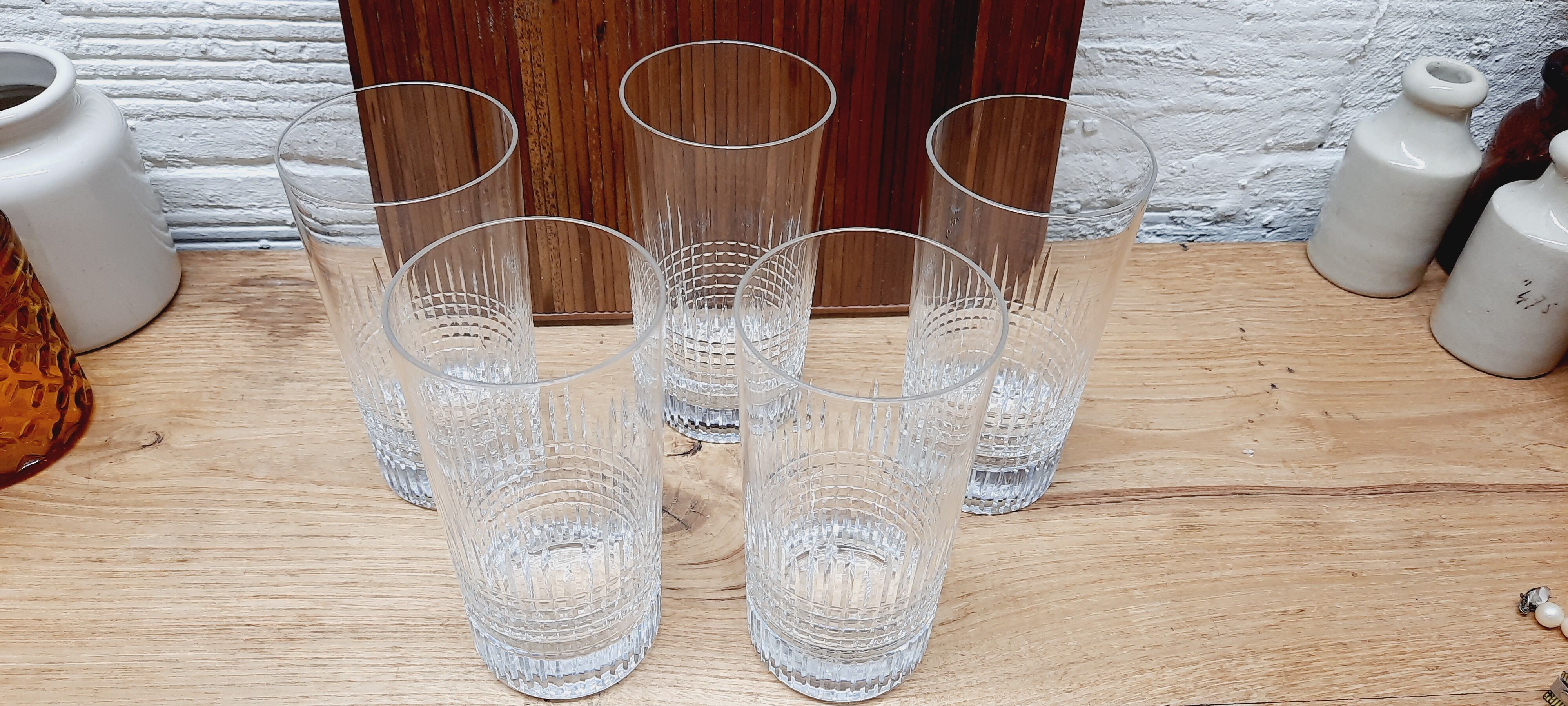 Lot 5 glasses with orangeade Baccarat