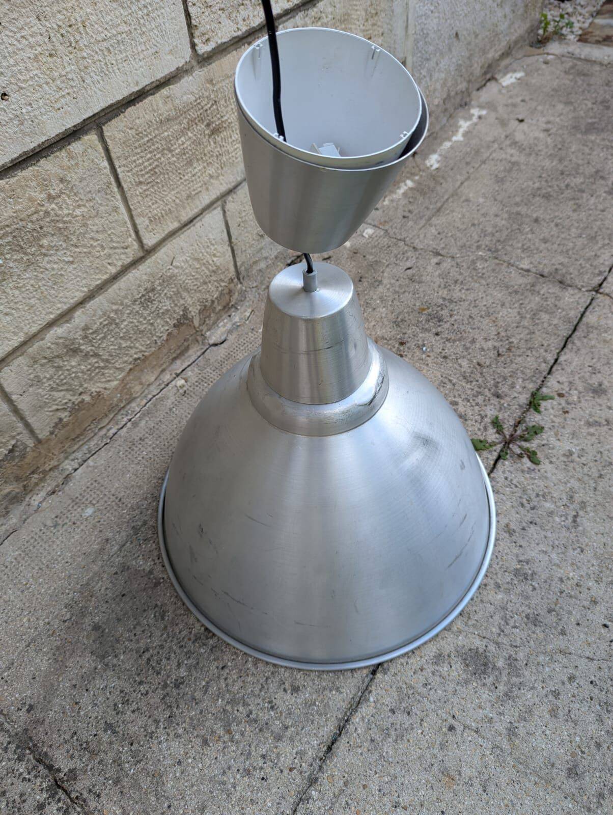 Industrial aluminum pendant light – large bell 50 cm