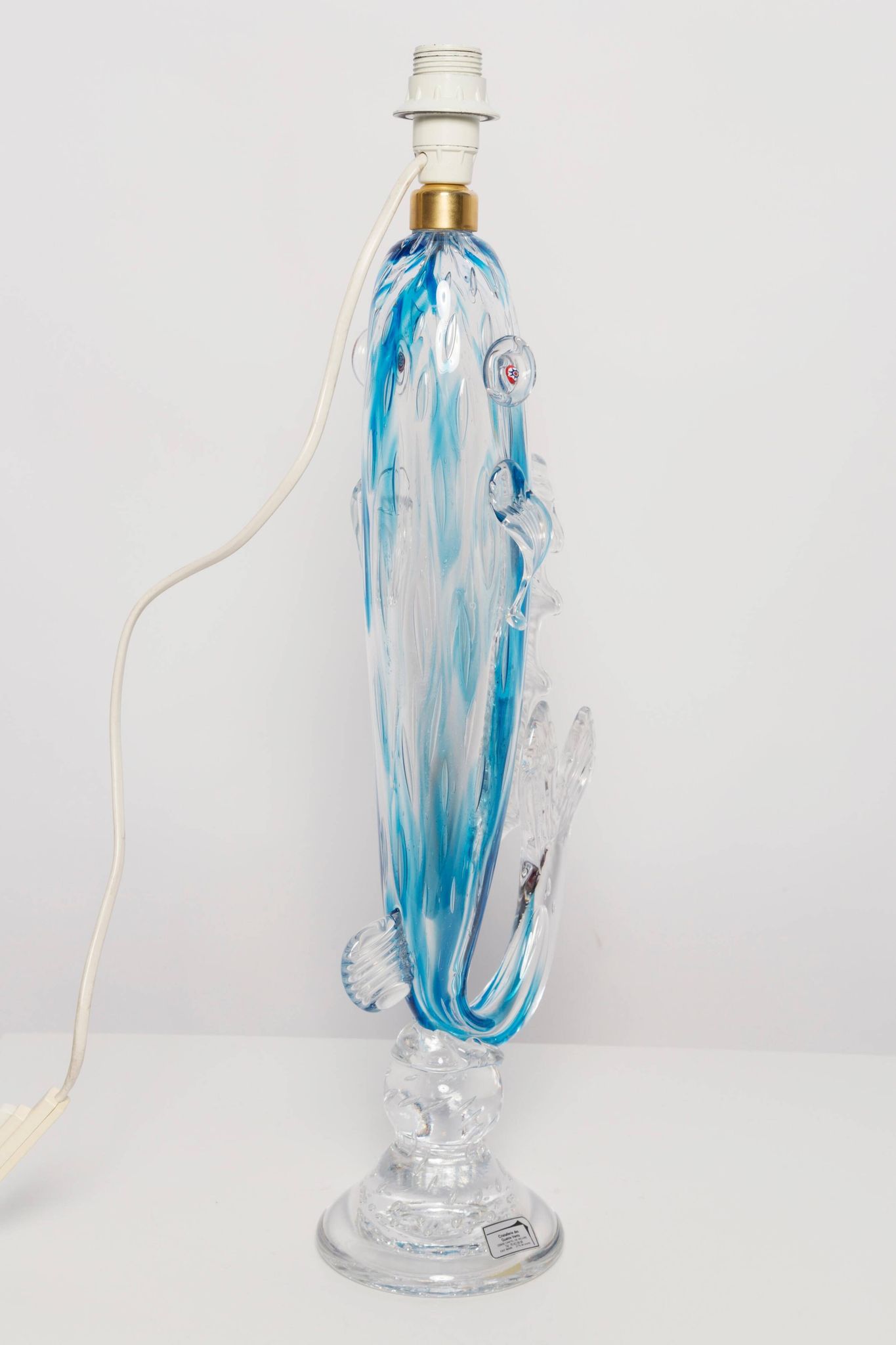 Mid-Century Fish Table Lamp in Glass, France, 1960s