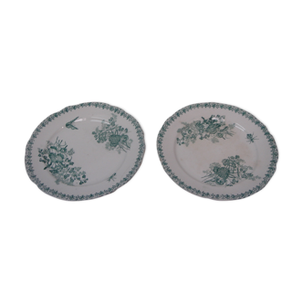 2 plates Faience