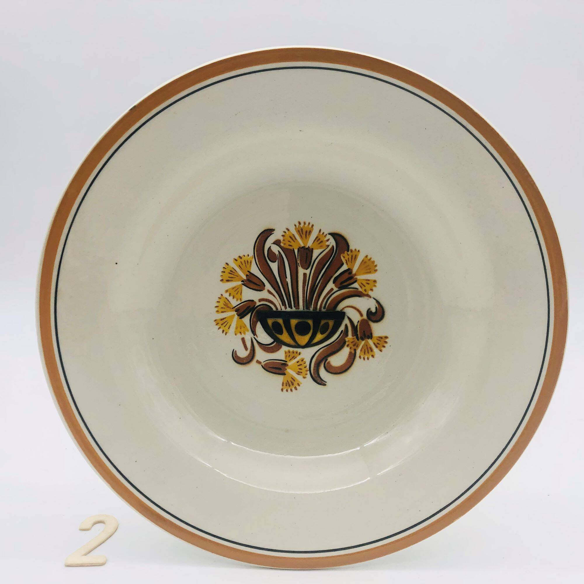 6 Deep Plates, Creil and Montereau – Carnation model.