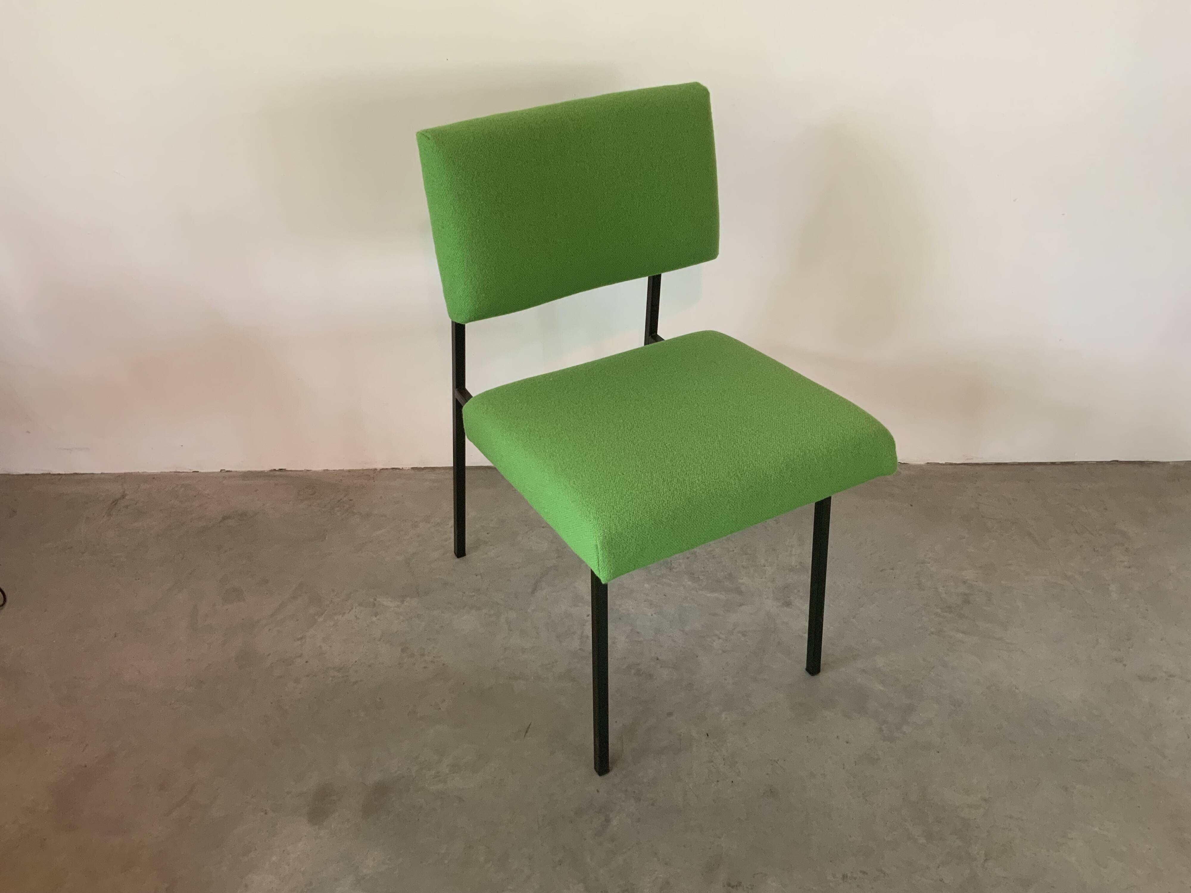 Restored 1901 chair Tonus green, Guermonprez 1959