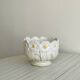 Antique slip pot cover, floral decoration