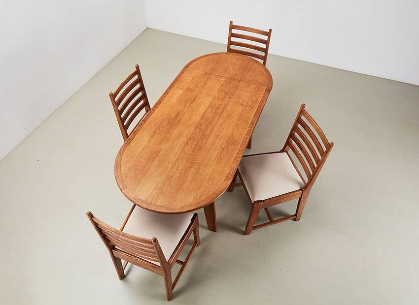 Rare Dining Set by Bas van Pelt for My Home Netherlands 1940s