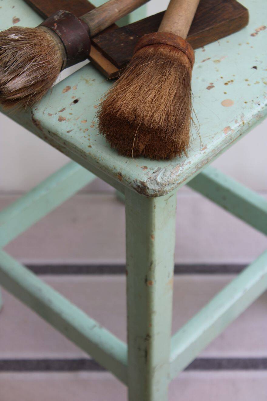 Wooden workshop stool