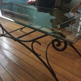 Table basse, plateau en verre