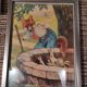 Set of 5 illustrations framed in glass the Fables of La Fontaine