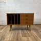 Scandinavian oak chest of drawers with vinyl storage, 60s
