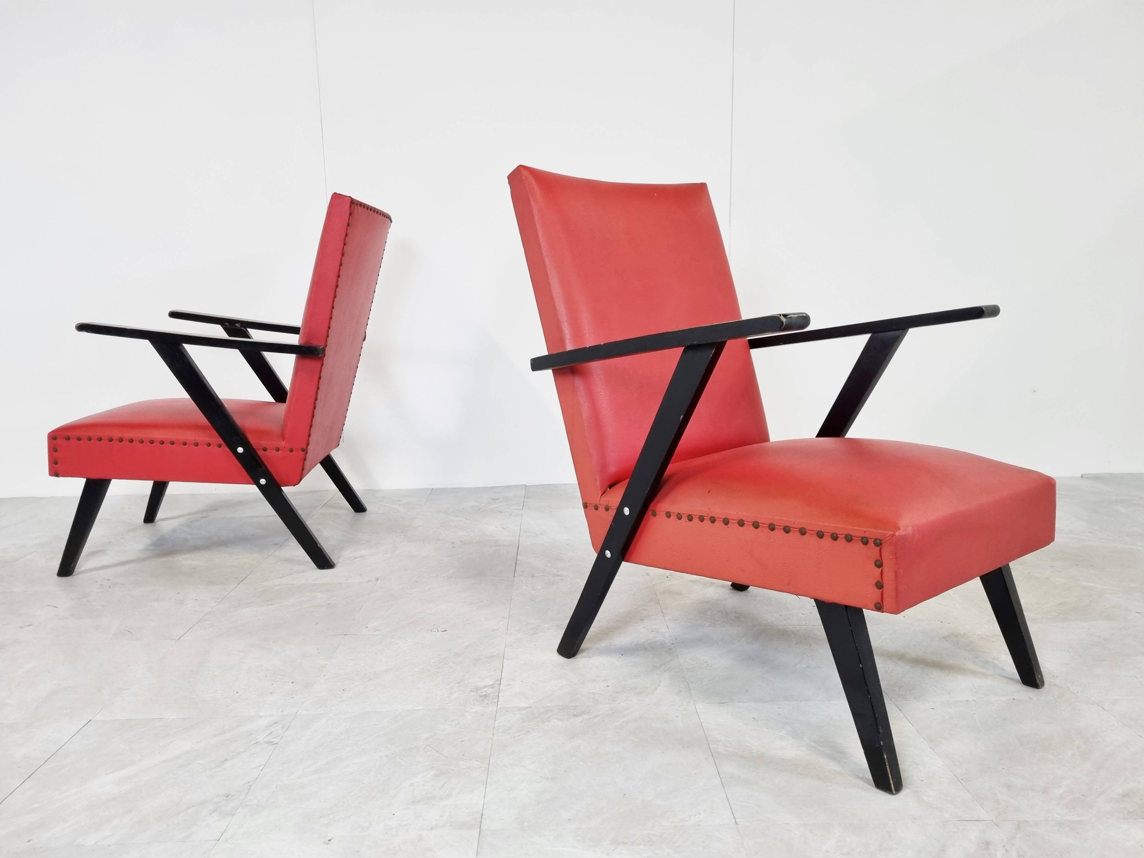 Pair of Vintage armchairs, 1960's Belgium