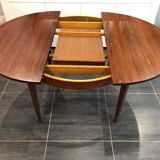 Scandinavian extendable rosewood round table, 1960s