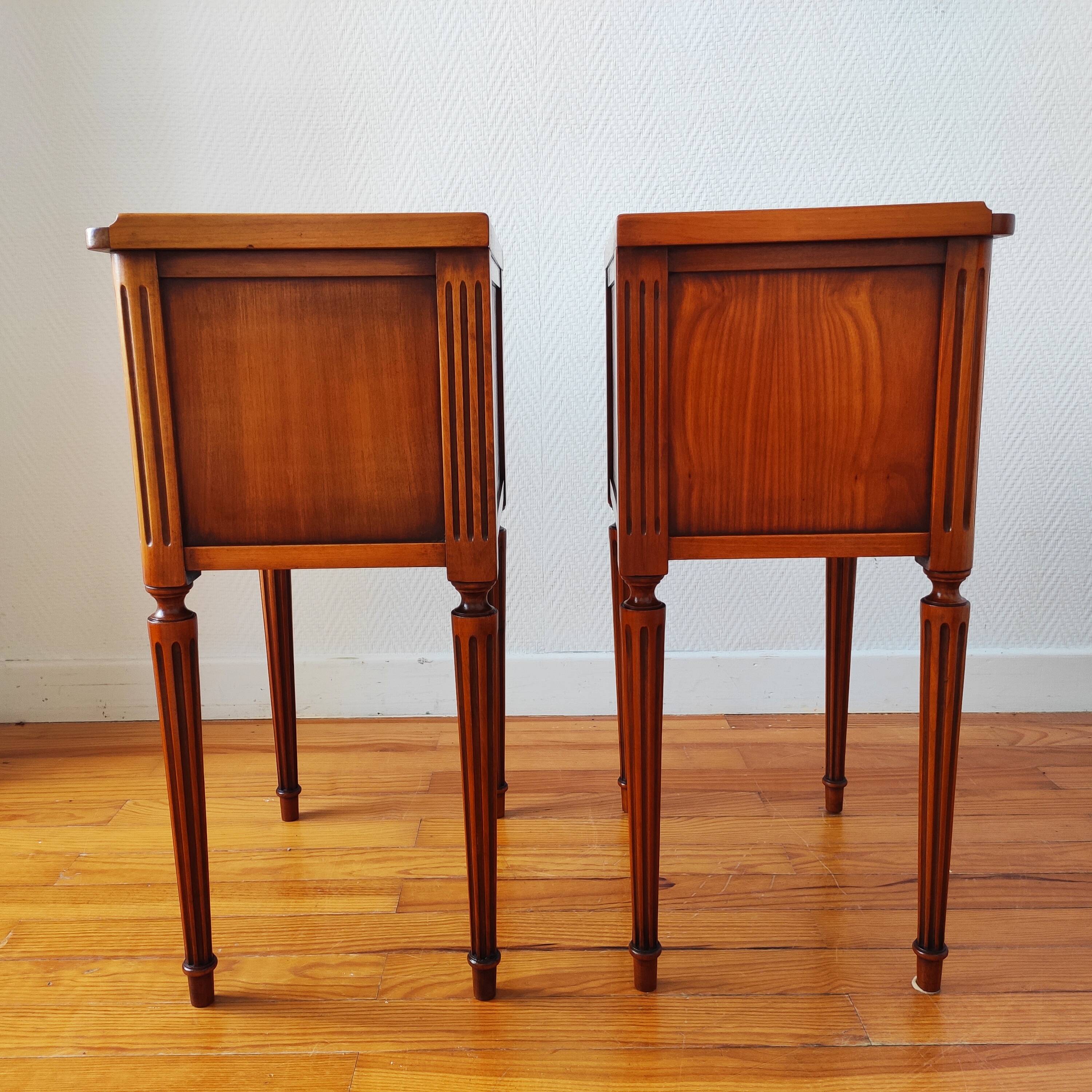 Pair of Louis XVI style bedside tables