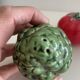 Ceramic artichoke tomato salt and pepper shakers in slip